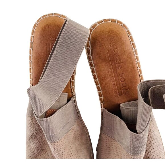 Gentle Souls By Kenneth Cole Colleen Leather Wedge Sandals With Elastic Strap Si - Picture 2 of 5